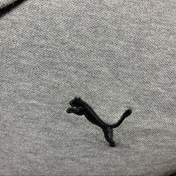 PUMA gray vintage polo cotton shirt 1/4 button embroider logo chest comfy 2XL - Picture 5 of 14